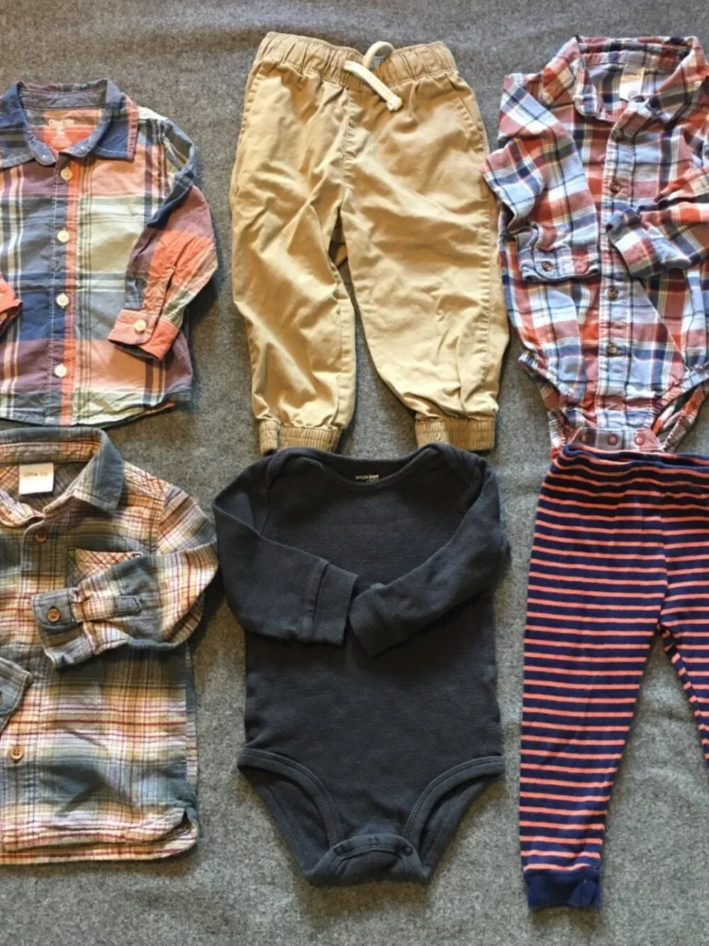 Baby Boy 18-24 Months Clothing Lot 6x Pieces Bulk Winter Flannel Thermal Organic